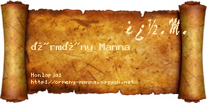 Örmény Manna névjegykártya